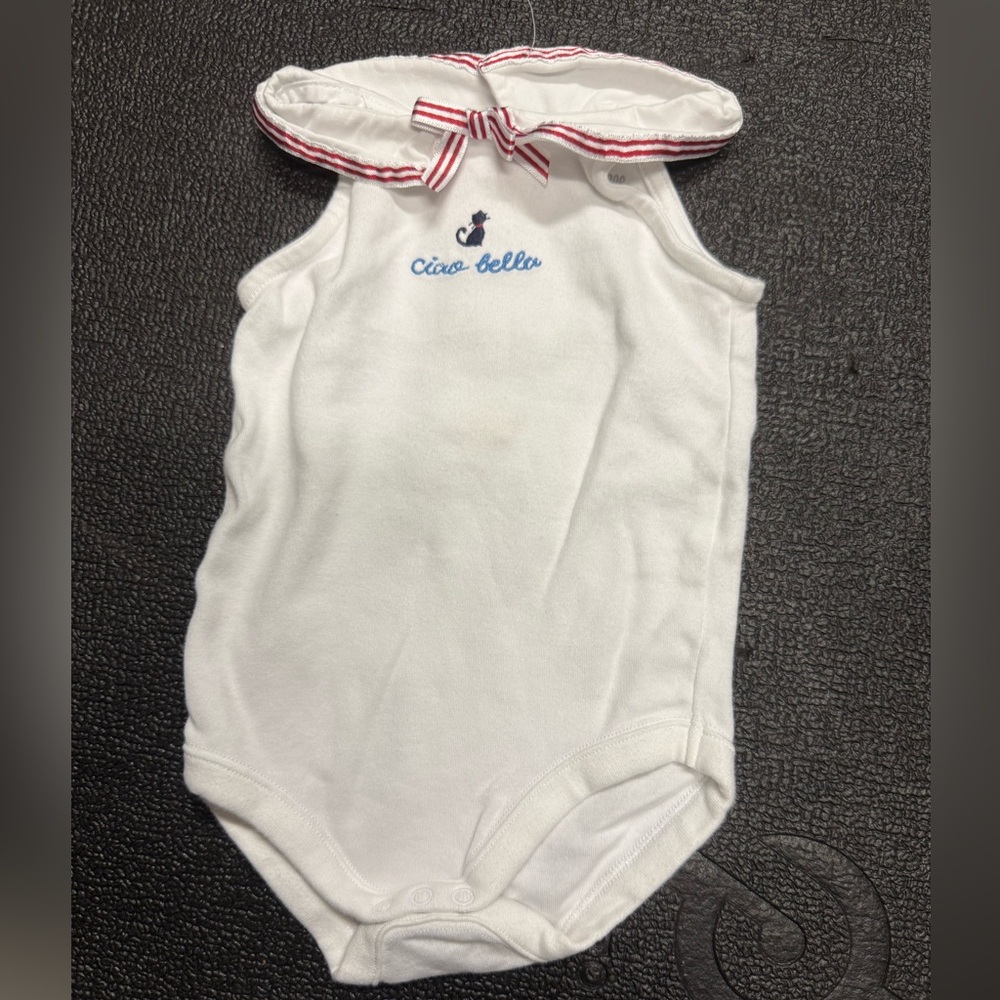 Gymboree White Bodysuit with Red Stripes
